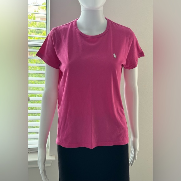 Polo Ralph Lauren Tops - Polo Ralph Lauren Women's T-shirt size L pink color with a round neck.